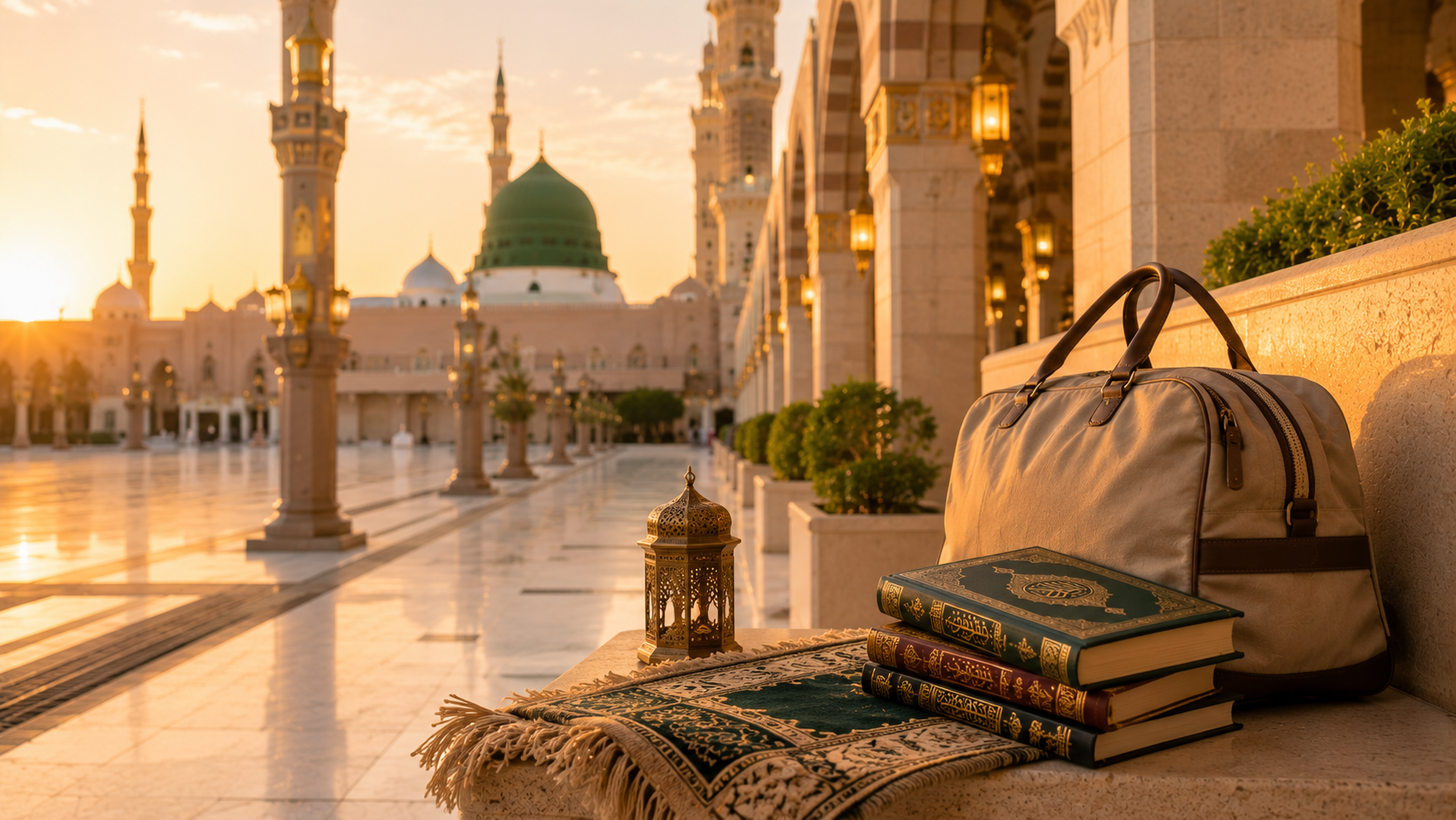 Préparation d'une Omra avec Al Maqam Voyages devant la Mosquée du Prophète à Médine