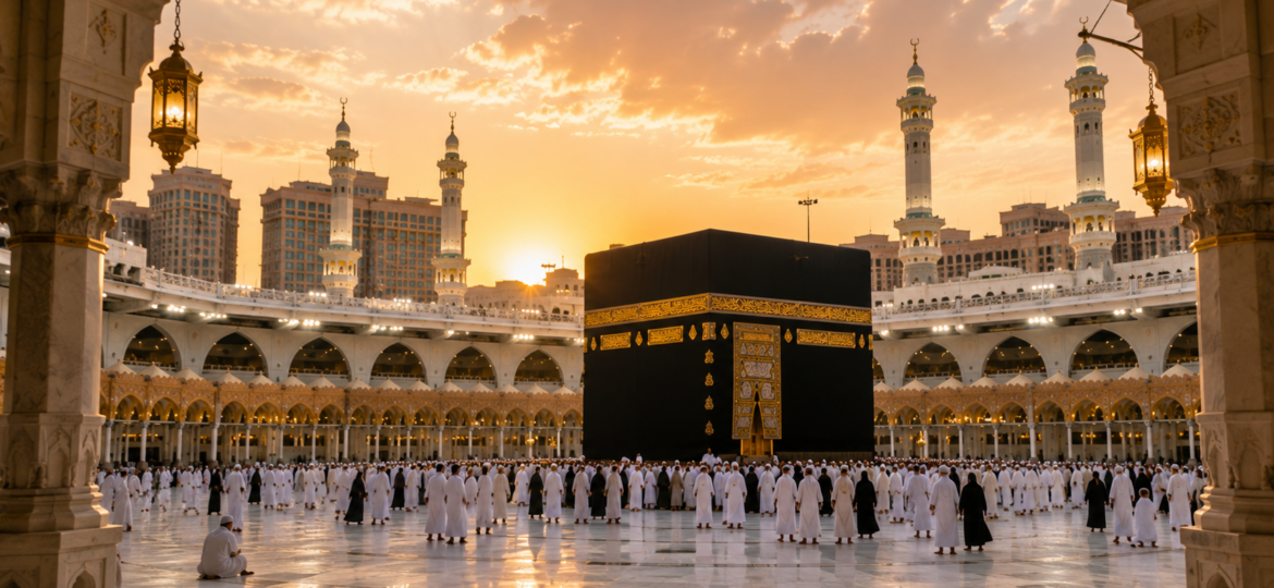 Omra Août - Kaaba au coucher du soleil